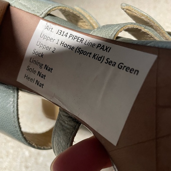 Michael Jolie heels made in Italy leather sea green womens size 37 / US 7 buckle - Picture 5 of 6